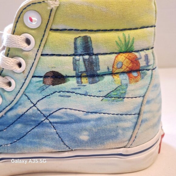 Vans Off The Wall SpongeBob SquarePants High-Top Sneakers Tie-Dye Canvas Multi-C - Picture 9 of 14